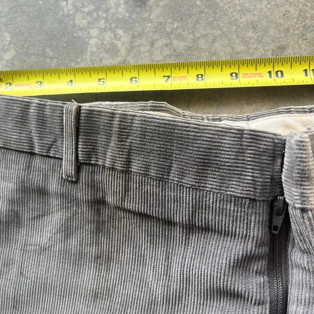 Vintage grey 90s corduroy wide leg trouser pants Sears men's store 32